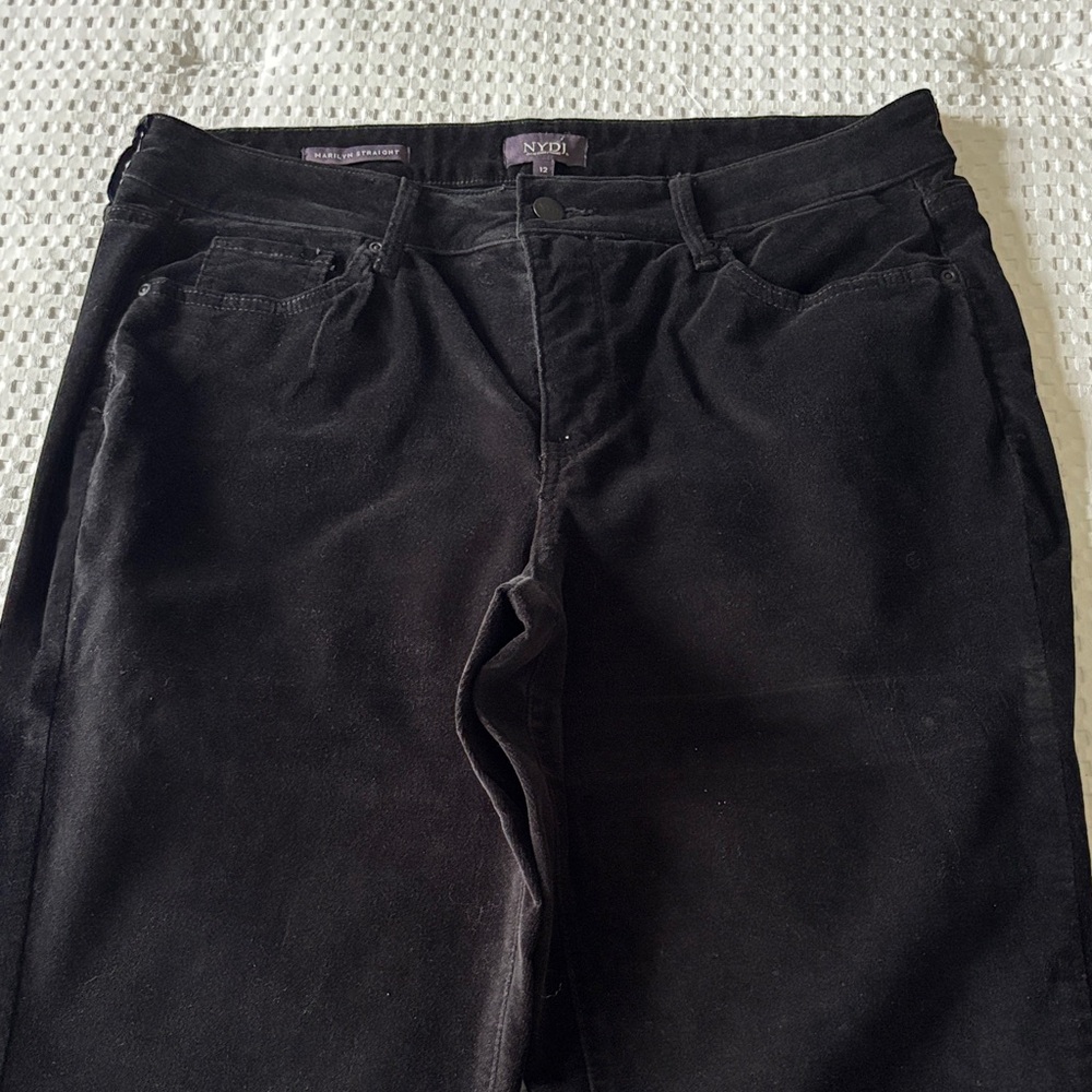 NYDJ Women's Velveteen Black Pants
